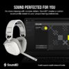 CORSAIR HS80 MAX WIRELESS Multiplatform Gaming Headset met Bluetooth – Dolby Atmos – Microfoon van Uitzendkwaliteit – iCUE Compatibel – PC, Mac, PS5, PS4, Mobiel – Wit