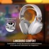 CORSAIR HS80 MAX WIRELESS Multiplatform Gaming Headset met Bluetooth - Dolby Atmos - Microfoon van Uitzendkwaliteit - iCUE Compatibel - PC, Mac, PS5, PS4, Mobiel - Wit
