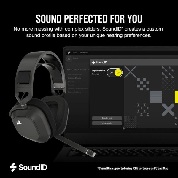 CORSAIR HS80 MAX WIRELESS Multiplatform Gaming Headset met Bluetooth – Dolby Atmos – Microfoon van Uitzendkwaliteit – iCUE Compatibel – PC, Mac, PS5, PS4, Mobiel – Staalgrijs