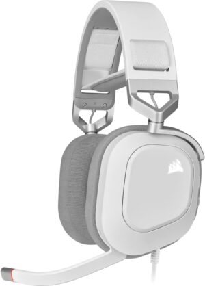 Corsair HS80 RGB USB Premium Gamingheadset met Dolby 7.1 Surround Sound (Microfoon van Uitzendkwaliteit, Oorschelpen van Traagschuim, Hifi-Geluid, Robuuste Constructie) Wit