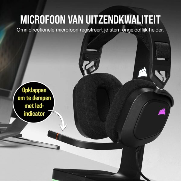 Corsair HS80 RGB USB Premium Gamingheadset met Dolby 7.1 Surround Sound (Microfoon van Uitzendkwaliteit, Oorschelpen van Traagschuim, Hifi-Geluid, Robuuste Constructie) Wit