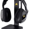 Corsair HS80 RGB WIRELESS Gamingheadset met Ruimtelijke Audio (Lage Latentie, Draadloze compatibiliteit met PS5 en PS4) Zwart & Corsair St100 RGB Premium-headsetstandaard met...