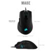 Corsair Ironclaw Rgb, Fps/Moba Gaming Mouse, Black, Backlit Rgb Led, 18000 Dpi, Optical
