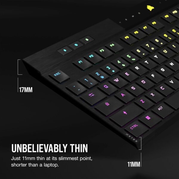 Corsair K100 RGB AIR Wireless Ultra-Thin Mechanical Gaming Keyboard, Cherry ULP Tactile - schwarz, D