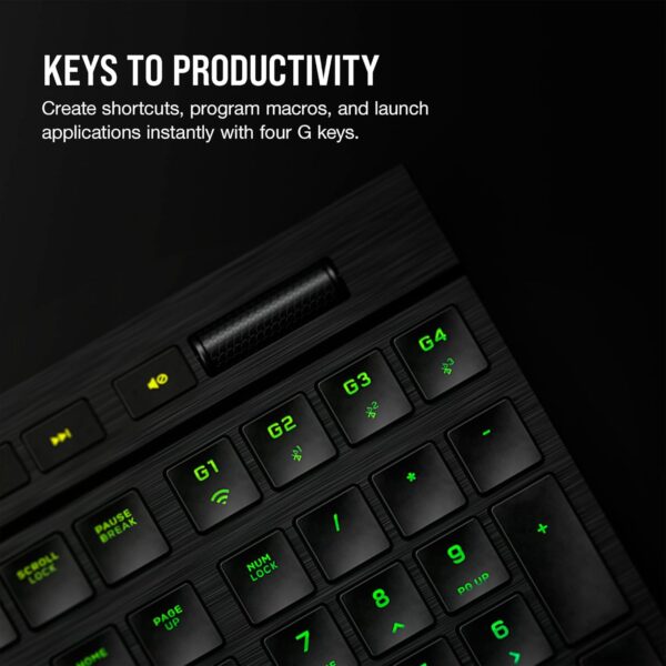 Corsair K100 RGB AIR Wireless Ultra-Thin Mechanical Gaming Keyboard, Cherry ULP Tactile - schwarz, D