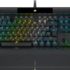 Corsair K100 RGB Gaming Keyboard (OPX Optical Mechanical Switches: Ultra-Fast and Linear, PBT Dual Injection Keys, Elgato Stream Deck Integration) AZERTY, Black
