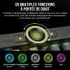 Corsair K100 RGB Gaming Keyboard (OPX Optical Mechanical Switches: Ultra-Fast and Linear, PBT Dual Injection Keys, Elgato Stream Deck Integration) AZERTY, Black