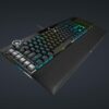 Corsair K100 RGB Optical Mechanical Gaming Keyboard (Corsair OPX RGB Switch, Removable Faux Leather Wrist Rest, Polycarbonate Keys), Black