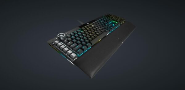 Corsair K100 RGB Optical Mechanical Gaming Keyboard (Corsair OPX RGB Switch, Removable Faux Leather Wrist Rest, Polycarbonate Keys), Black