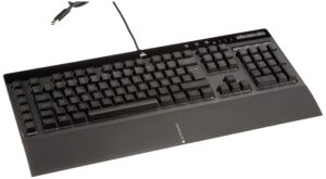 Corsair K55 RGB PRO Wired Membrane Gaming Keyboard (Dynamic RGB Backlit, 6 Macro Keys with Elgato Software Integration, IP42 Protection from Dust and Splash) QWERTZ, Black