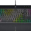 Corsair K55 RGB PRO Wired Membrane Gaming Keyboard (Dynamic RGB Backlit, 6 Macro Keys with Elgato Software Integration, IP42 Protection from Dust and Splash) QWERTZ, Black