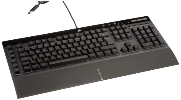 Corsair K55 RGB PRO Wired Membrane Gaming Keyboard (Dynamic RGB Backlit, 6 Macro Keys with Elgato Software Integration, IP42 Protection from Dust and Splash) QWERTZ, Black