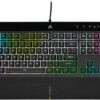 Corsair K55 RGB PRO XT Wired Membrane Gaming Keyboard (Dynamic RGB Backlit, 6 Macro Keys with Elgato Software Integration, IP42 Dust and Splash Waterproof) QWERTZ, Black