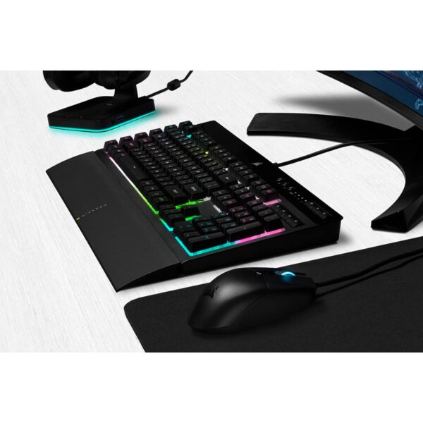 Corsair K55 RGB PRO XT Wired Membrane Gaming Keyboard (Dynamic RGB Backlit, 6 Macro Keys with Elgato Software Integration, IP42 Dust and Splash Waterproof) QWERTZ, Black