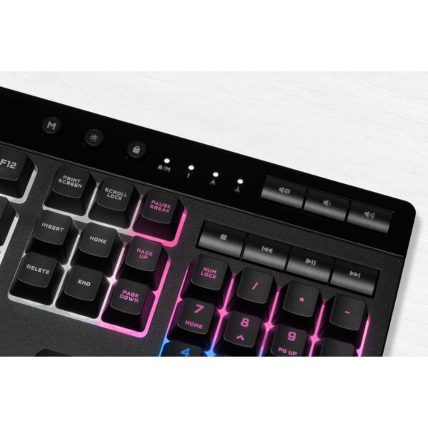 Corsair K55 RGB PRO XT Wired Membrane Gaming Keyboard (Dynamic RGB Backlit, 6 Macro Keys with Elgato Software Integration, IP42 Dust and Splash Waterproof) QWERTZ, Black
