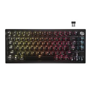 CORSAIR K65 PLUS WIRELESS 75% RGB Hot-Swappable Mechanical Gaming Keyboard – Pre-lubricated Tactile CORSAIR MLX Fusion Switches – Two Layers Noise Reduction – PBT Keycaps –...