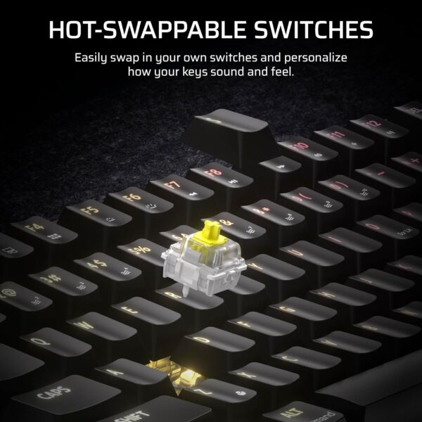 CORSAIR K65 PLUS WIRELESS 75% RGB Hot-Swappable Mechanical Gaming Keyboard – Pre-lubricated Tactile CORSAIR MLX Fusion Switches – Two Layers Noise Reduction – PBT Keycaps –...