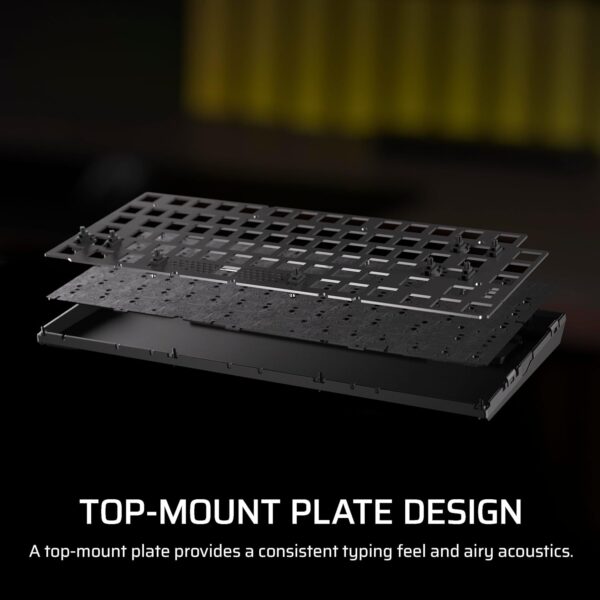CORSAIR K65 PLUS WIRELESS 75% RGB Hot-Swappable Mechanical Gaming Keyboard – Pre-lubricated Tactile CORSAIR MLX Fusion Switches – Two Layers Noise Reduction – PBT Keycaps –...