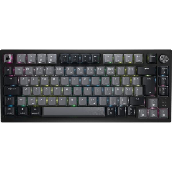 Corsair K65 Plus Wireless 75% RGB hot-swappable mechanical gaming keyboard - linear switches MLX red pre-lubricated - PBT keycaps - AZERTY FR - black