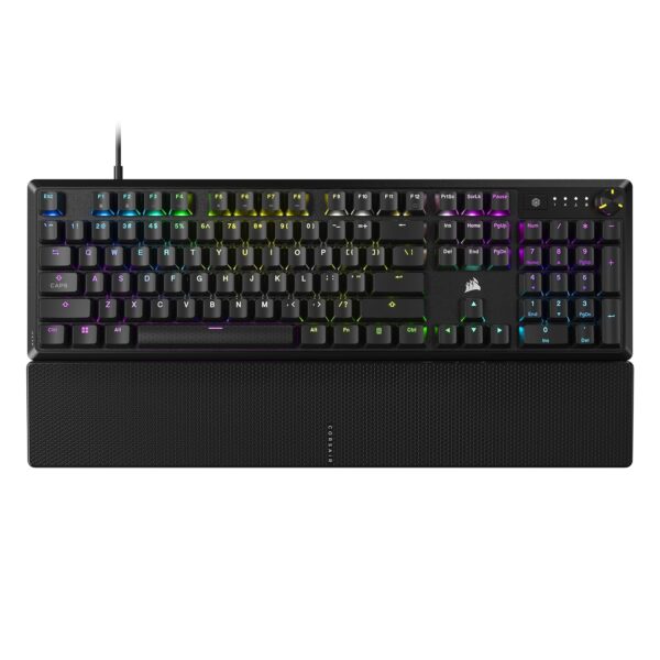 CORSAIR K70 CORE RGB Mechanical Wired Gaming Keyboard with Palm Rest – Pre-Lubricated MLX Red Linear Switches, SOCD, ABS Double-Shot Keycaps, Noise Reducing, QWERTY NA – Black