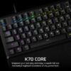 CORSAIR K70 CORE RGB Mechanical Wired Gaming Keyboard with Palm Rest – Pre-Lubricated MLX Red Linear Switches, SOCD, ABS Double-Shot Keycaps, Noise Reducing, QWERTY NA – Black
