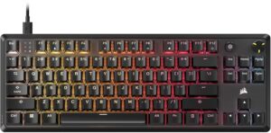 CORSAIR K70 CORE TKL RGB Tenkeyless Mechanical Gaming Keyboard – Pre-Lubricated CORSAIR MLX Red v2-Linear Switches – SOCD – Noise Reduction – ABS Double-Shot Keycaps – QWERTY NA...
