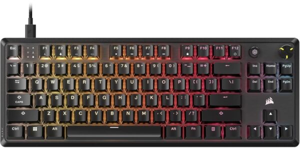 CORSAIR K70 CORE TKL RGB Tenkeyless Mechanical Gaming Keyboard – Pre-Lubricated CORSAIR MLX Red v2-Linear Switches – SOCD – Noise Reduction – ABS Double-Shot Keycaps – QWERTY NA...