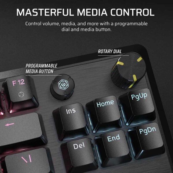 Corsair K70 Core TKL RGB Tenkeyless Mechanical Gaming Keyboard, MLX Red V2, Pre-Lubricated, Acoustic Cushioning, ABS Covers, QWERTY ES - Black