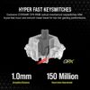 Corsair K70 PRO RGB Mechanical Mechanical Gaming Keyboard - OPX Linear Switch - PBT Double Shot Keys - iCUE Compatible - QWERTZ DE - PC, Xbox - Black