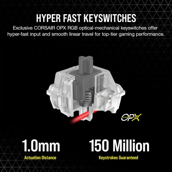 Corsair K70 PRO RGB Mechanical Mechanical Gaming Keyboard - OPX Linear Switch - PBT Double Shot Keys - iCUE Compatible - QWERTZ DE - PC, Xbox - Black