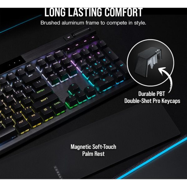 Corsair K70 PRO RGB Mechanical Mechanical Gaming Keyboard - OPX Linear Switch - PBT Double Shot Keys - iCUE Compatible - QWERTZ DE - PC, Xbox - Black