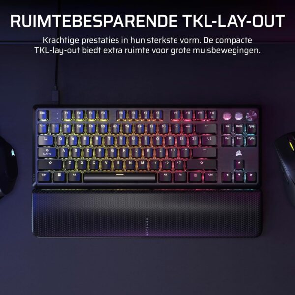 CORSAIR K70 PRO TKL RGB Magnetic-Mechanical Wired Gaming Keyboard – Lubricated with MGX Hyperdrive Adjustable Switches, SOCD and Rapid Trigger, ABS Double-Shot, 8000Hz, QWERTY...