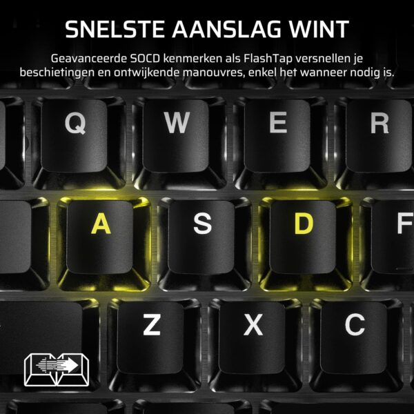 CORSAIR K70 PRO TKL RGB Magnetic-Mechanical Wired Gaming Keyboard – Lubricated with MGX Hyperdrive Adjustable Switches, SOCD and Rapid Trigger, ABS Double-Shot, 8000Hz, QWERTY...
