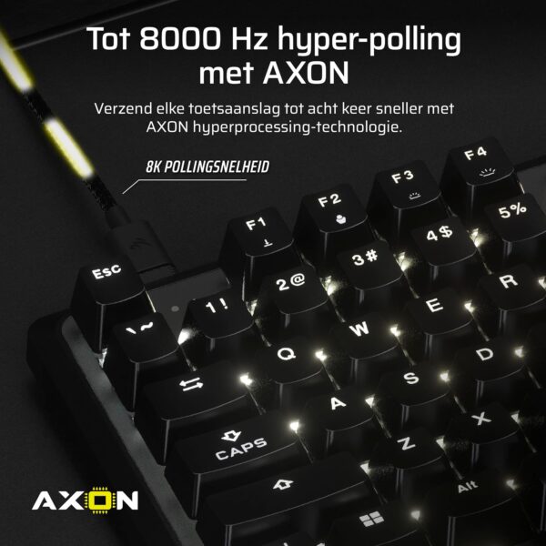CORSAIR K70 PRO TKL RGB Magnetic-Mechanical Wired Gaming Keyboard – Lubricated with MGX Hyperdrive Adjustable Switches, SOCD and Rapid Trigger, ABS Double-Shot, 8000Hz, QWERTY...