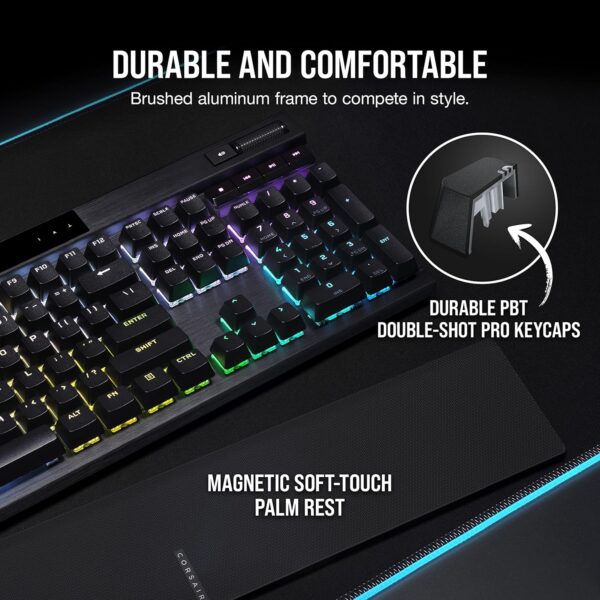 Corsair K70 RGB PRO Wired Mechanical Gaming Keyboard (CHERRY MX RGB Blue Switches: Tactile & Clickable, 8,000Hz Hyperpolling, PBT DOUBLE-SHOT PRO Keycaps, Soft-Touch Palm Rest)...