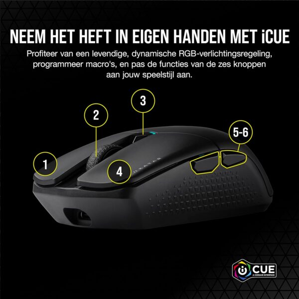 Corsair KATAR ELITE WIRELESS Gaming Mouse - Ultralight, MARKSMAN Optical Sensor with 26,000 DPI, Sub-1ms SLIPSTREAM WIRELESS Connection, Up to 110 Hours Rechargeable Battery...