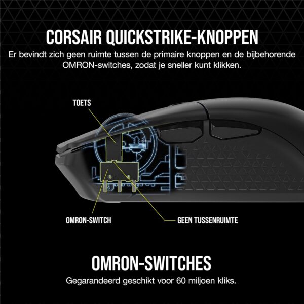 Corsair KATAR ELITE WIRELESS Gaming Mouse - Ultralight, MARKSMAN Optical Sensor with 26,000 DPI, Sub-1ms SLIPSTREAM WIRELESS Connection, Up to 110 Hours Rechargeable Battery...