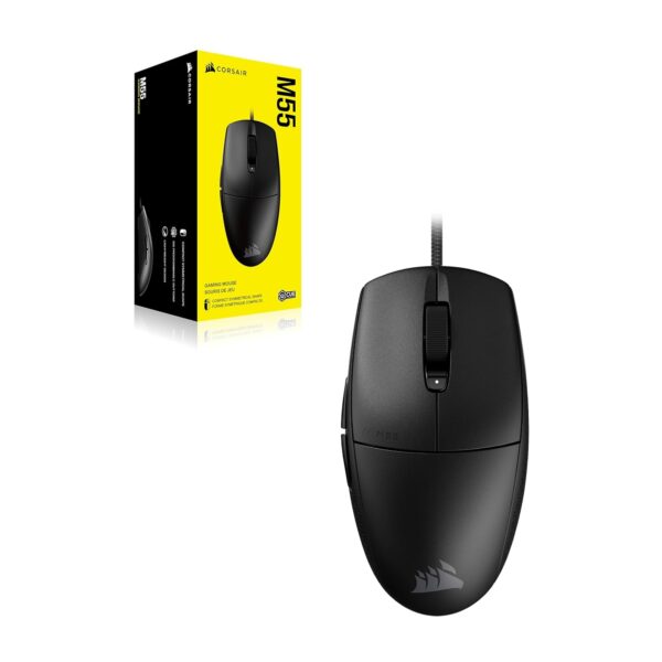 CORSAIR M55 Lightweight Wired FPS Gaming Mouse – 16,000 DPI – Six Programmable Buttons – Profiled Rubber Side Handles – Black