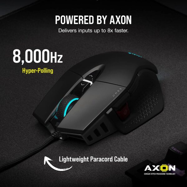 Corsair M65 RGB Ultra Tunable FPS Gaming Mouse Marksman 26,000 DPI Optical Sensor, Optical Switches, AXON Hyper-Processing Technology, Sensor Fusion Control, Tunable Weight...