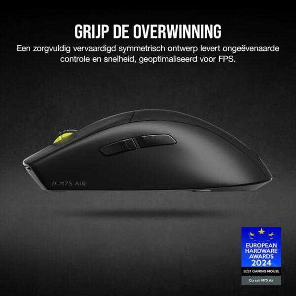 CORSAIR M75 AIR WIRELESS Ultra Lightweight Gaming Mouse – 2.4GHz & Bluetooth – 26,000 DPI – Up to 100 Hours Battery - iCUE Compatible - Black