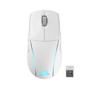 Corsair M75 Wireless RGB Lightweight FPS Gaming Mouse – 26,000 DPI – Interchangeable Side Buttons – iCUE Compatible – PC – White