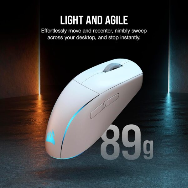 Corsair M75 Wireless RGB Lightweight FPS Gaming Mouse – 26,000 DPI – Interchangeable Side Buttons – iCUE Compatible – PC – White