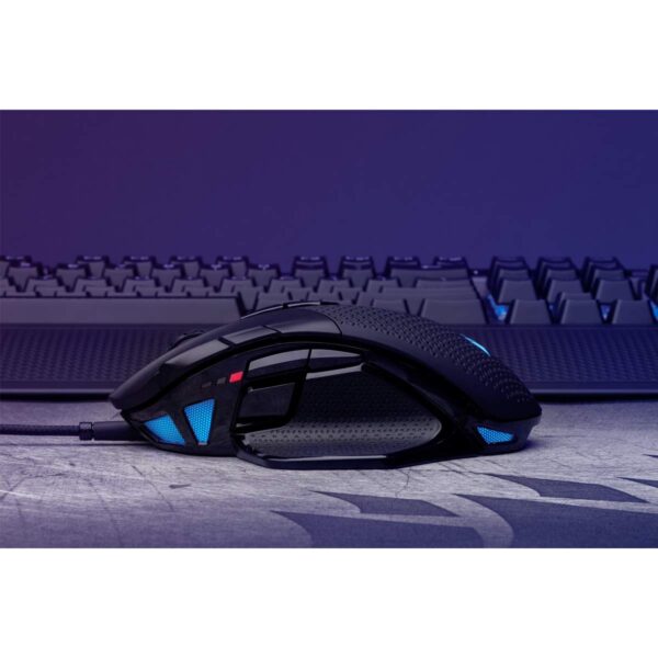 Corsair NIGHTSWORD RGB Gaming Mouse For FPS, MOBA - 18,000 DPI - 10 Programmable Buttons - Weight System - iCUE Compatible - Black