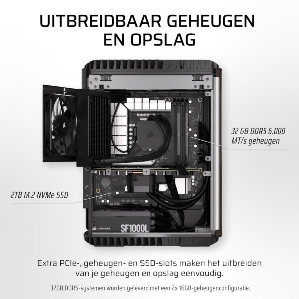 CORSAIR ONE i500 Gaming PC – Liquid Cooled Intel® Core™ i9 14900K CPU – Liquid-Cooled NVIDIA® GeForce RTX™ 4080 SUPER GPU – 32GB VENGEANCE DDR5 Memory – 2TB M.2 SSD – Dark Wood
