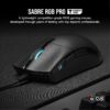 Corsair SABRE RGB PRO CHAMPION SERIES FPS/MOBA Gaming Mouse - Ergonomic shape for Esports and Competitive Play - Ultralight 74g - Flexible Paracord Cable