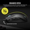 Corsair SABRE RGB PRO CHAMPION SERIES FPS/MOBA Gaming Mouse - Ergonomic shape for Esports and Competitive Play - Ultralight 74g - Flexible Paracord Cable