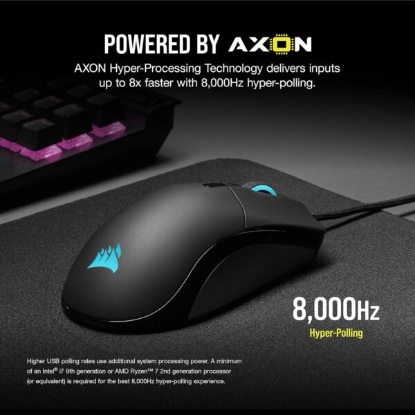 Corsair SABRE RGB PRO CHAMPION SERIES FPS/MOBA Gaming Mouse - Ergonomic shape for Esports and Competitive Play - Ultralight 74g - Flexible Paracord Cable