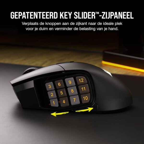 CORSAIR SCIMITAR ELITE RGB WIRELESS MMO Gaming Mouse - 26,000 DPI - 16 Programmable Buttons - Up to 150 Hours Battery - iCUE Compatible - Black
