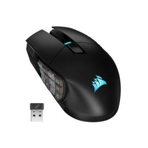 CORSAIR SCIMITAR ELITE RGB WIRELESS MMO Gaming Mouse - 26,000 DPI - 16 Programmable Buttons - Up to 150 Hours Battery - iCUE Compatible - Black