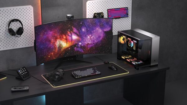 Corsair Vengeance A5100 Gaming-pc, vloeistofgekoelde AMD Ryzen 7 7800X3D CPU, NVIDIA GeForce RTX 5080 GPU, 32 GB Dominator Titanium RGB DDR5-geheugen, 2 TB M.2 SSD, zwart